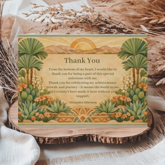 Rustic Desert Florals Birthday Bedankkaart