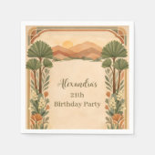 Rustic Desert Florals Birthday Servet (Voorkant)