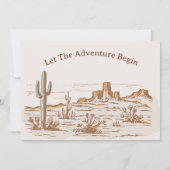 Rustic Desert laat het avontuur beginnen met Baby Kaart (Achterkant)