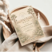 Rustic Desert Meadow Wedding Save The Date