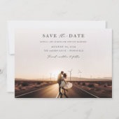 Rustic Desert Romance Fotobruiloft Bewaar de datum Kaart (Voorkant)