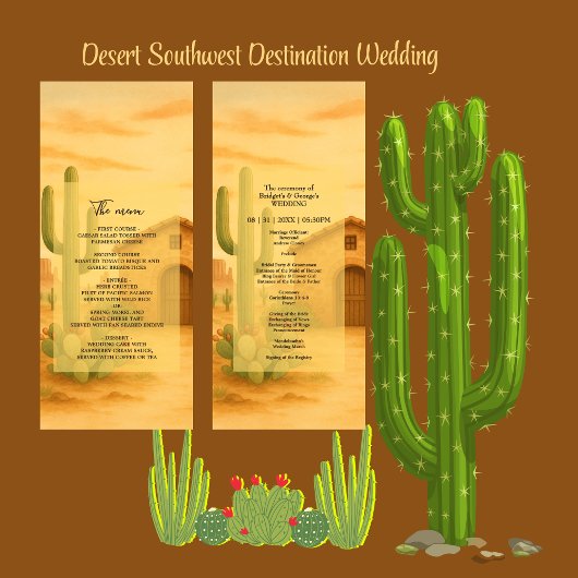 Rustic Desert Southwest Terracotta Trouwdiner Programma