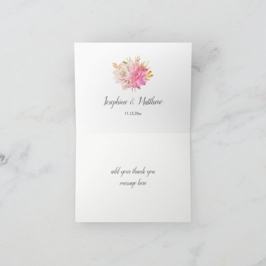 Rustic Desert Succulents Carte de remerciements Ma (Intérieur)