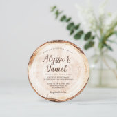 Rustic Destination Wedding Forest Wood Tree-ringen Kaart (Staand voorkant)