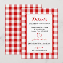 Rustic Details Gingham Rood Witte Ruiten Kaart