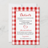 Rustic Details Richting Gingham Rood Witte Ruiten Kaart (Voorkant)