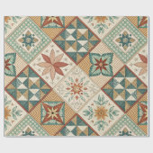 Rustic Diamond Patchwork Pattern - Geometrisch Cadeaupapier (Vlak)