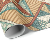 Rustic Diamond Patchwork Pattern - Geometrisch Cadeaupapier (Rol Hoek)