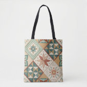 Rustic Diamond Patchwork Pattern - Geometrisch Draagtas (Voorkant)