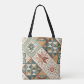 Rustic Diamond Patchwork Pattern - Geometrisch Draagtas (Achterkant)