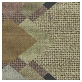 Rustic Diamonds Green & Brown Patterned Fabric Stof (Close Up)