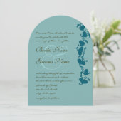 Rustic Die Cut Aqua Blue Hearts Faire-part de mari (Debout devant)