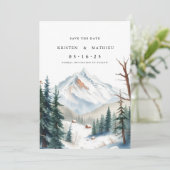 Rustic Digital Mountain Save The Date (Staand voorkant)