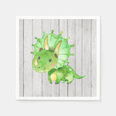 Rustic Dinosaur Baby shower Boy Napkin Servet (Voorkant)