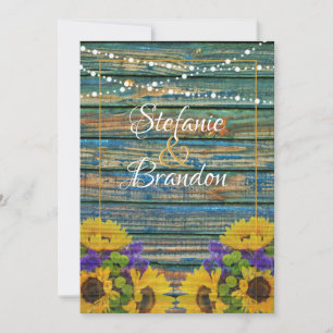 Rustic Distress Blue Fence & Daisies (dubbelzinnig Kaart