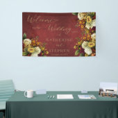 Rustic Dk Red | Oranje Floral Bouquet Wedding Spandoek (Beurs)