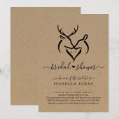 Rustic Doe & Deer Antlers Vrijgezellenfeest Kaart (Voorkant / Achterkant)