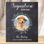 Rustic Dog Bar Signature Boissons Poster Mariage A<br><div class="desc">Signature Boissons de vos animaux de compagnie! Inclure votre meilleur chien, meilleur chat et tout animal de compagnie dans votre mariage avec son bar à boissons signature pour vos invités. Parfait pour les amoureux de les chiens, et un bar spécial chien sera un succès à votre mariage. Ardoise rustique mais...</div>