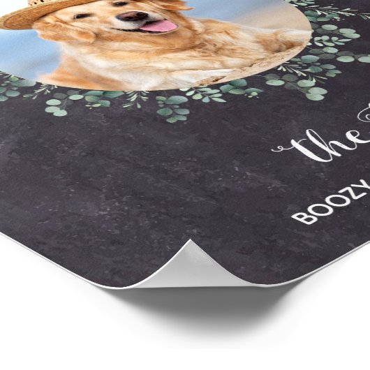 Rustic Dog Bar Signature Boissons Poster Mariage A (Coin)