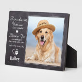 Rustic Dog Memorial Custom Photo Pet Loss Sympathi Fotoplaat (Zijkant)