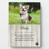 Rustic Dog Memorial Foto Quote Keepomwille Plaque Fotoplaat (voorkant)