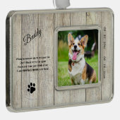 Rustic Dog Memorial Photo Quote Ornament (Rechts)