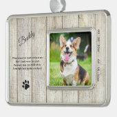Rustic Dog Memorial Photo Quote Ornament (Links)