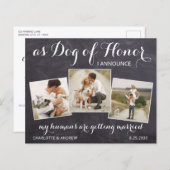 Rustic Dog of Honor Budget Wedding Save the Date (Voorkant / Achterkant)