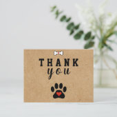Rustic Dog Paw Custom Dank je Briefkaart (Staand voorkant)