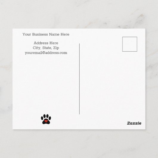 Rustic Dog Paw Custom Dank je Briefkaart (Achterkant)