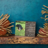 Rustic Dog Pet Memorial Keepslag Quote Fotoplaat (Zijkant)