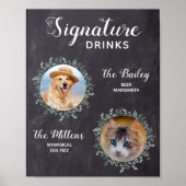 Rustic Dog Signature Drink Pet Wedding Cocktail Poster (Voorkant)