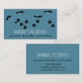 Rustic Dog Sitter Pet Services Grooming Pw Path Visitekaartje (Voorkant / Achterkant)