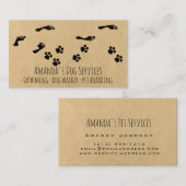 Rustic Dog Sitter Pet Services Grooming Pw Path Visitekaartje (Voorkant / Achterkant)
