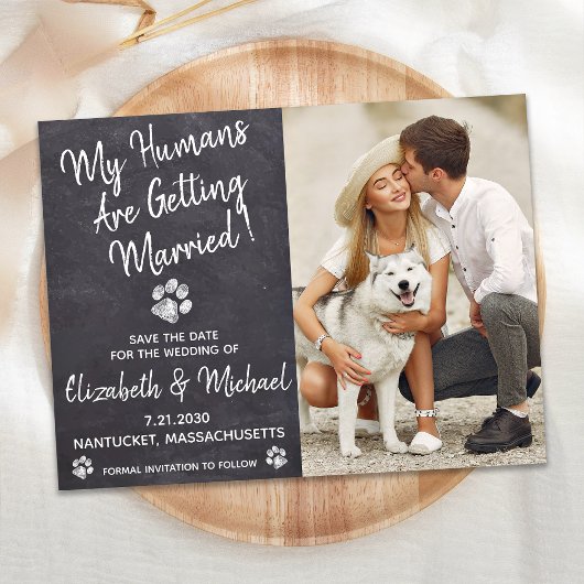 Rustic Dog Wedding Dog Save the Date Aankondigingskaart