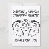 Rustic Doodle Faire-part de mariage lesbienne (Devant)