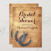 Rustic Double Horseshoe Invitations de douche nupt (Devant / Derrière)