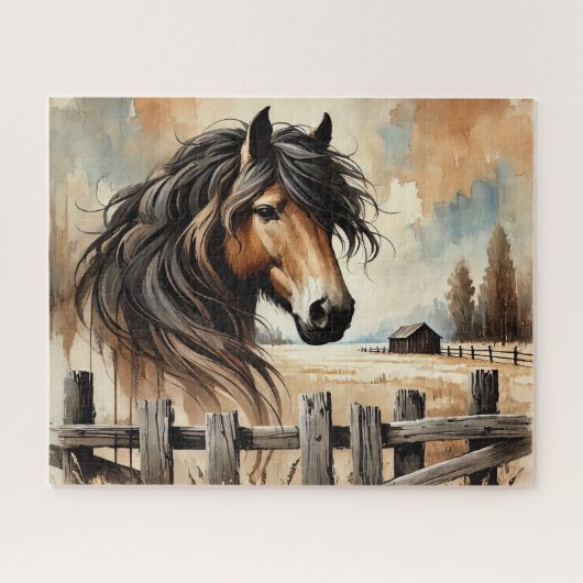 Rustic Draft Horse Legpuzzel (Horizontaal)