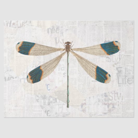 Rustic Dragonfly ontkoppeling van ontkoppeling Tissuepapier (Voorkant)