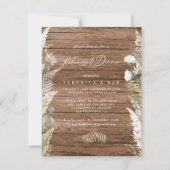 Rustic Dried Greenery & Wood Rehearsal Dinner Kaart (Voorkant)