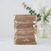 Rustic Dried Greenery & Wood Rehearsal Dinner Kaart (Staand voorkant)