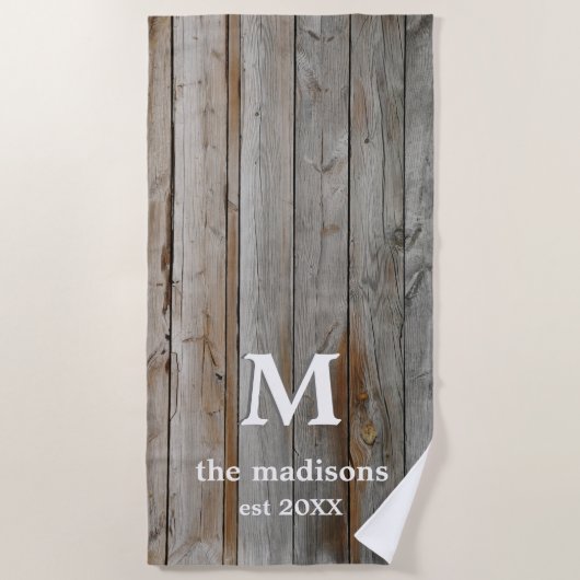 Rustic Driftwood Beach Towel Strandlaken (Voorkant)