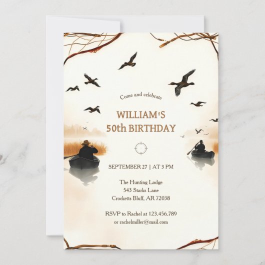 Rustic Duck Hunting Verjaardag Kaart (Voorkant)