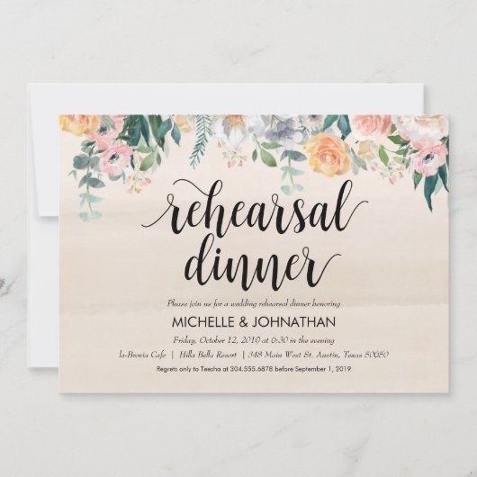 Rustic Dusk Mariage Rehearer Invitations (Devant)