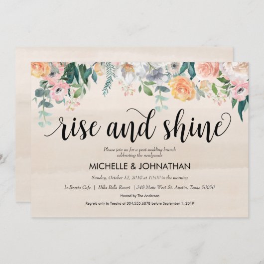 Rustic Dusk Post Mariage Brunch Carte d'invitation (Devant / Derrière)