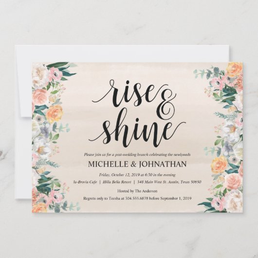 Rustic Dusk Post Mariage Brunch Invitation Card (Devant)