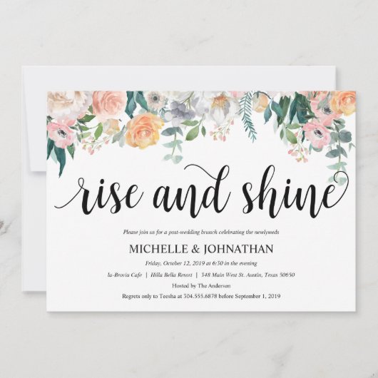 Rustic Dusk Post Mariage Brunch Invitation Card (Devant)