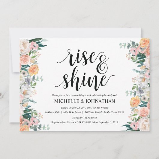 Rustic Dusk Post Mariage Brunch Invitation Card (Devant)