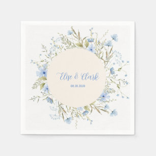 Rustic Dusty Blue Delicate Wildflower Wedding Servet