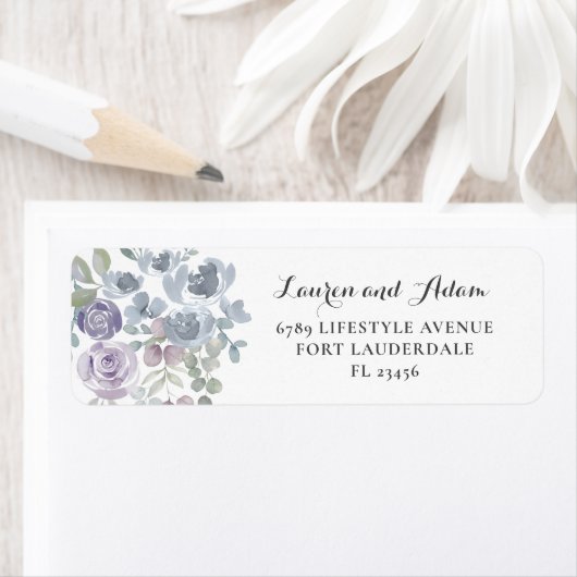 Rustic Dusty Blue Eucalyptus Address Label (Insitu)